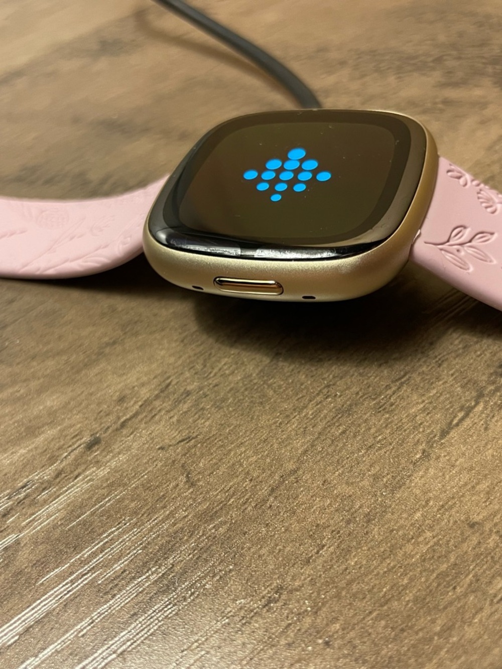 Fitbit Sense 2 Series Pink Silicone Fitness Smartwatch with Gold Case